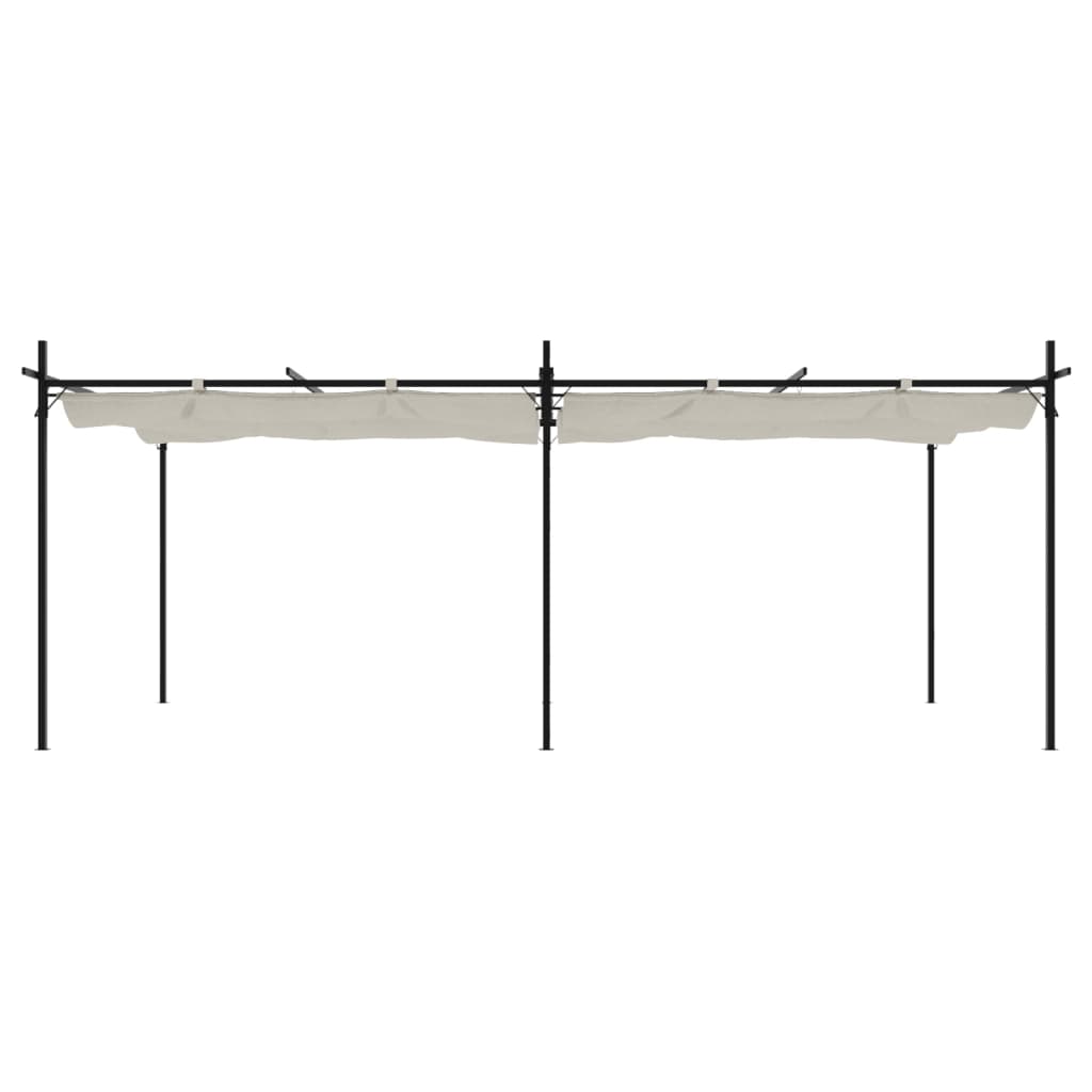 Vidaxl Pergola med udtrækkeligt tag 589x292x230 cremefarvet