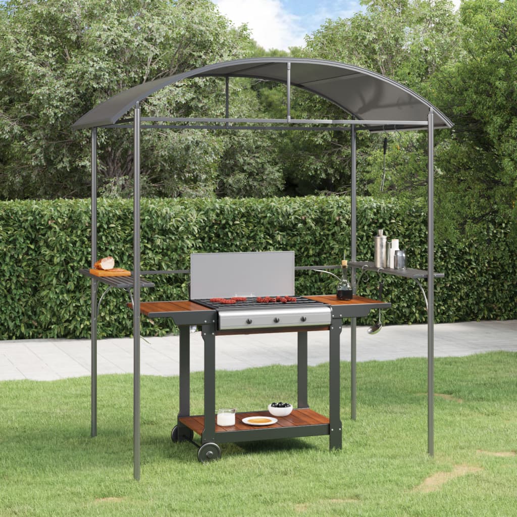 Vidaxx Barbecue Pavilion med sidehylder 220x115x230 cm stål antracit