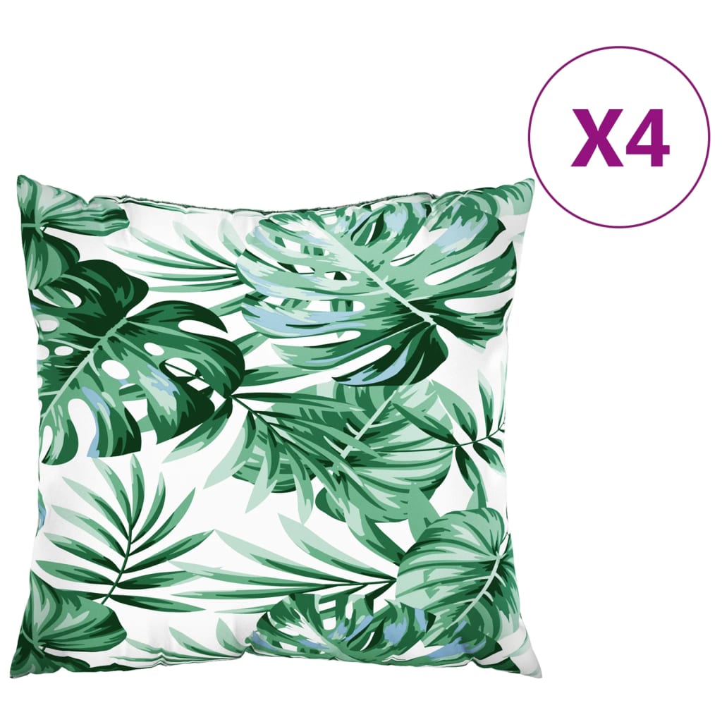 Vidaxl Sofa Puder 4 stk. Bladmønster 40x40 cm stof