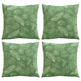 Vidaxl spreidkussens blad 4 pcs bladpatroon 60 x 60 cm polyester stof