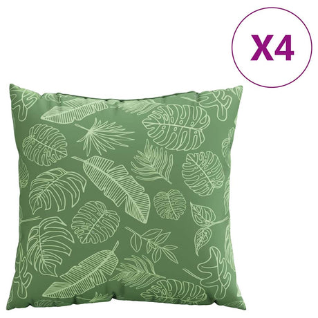 Vidaxl spreidkussens blad 4 pcs bladpatroon 60 x 60 cm polyester stof