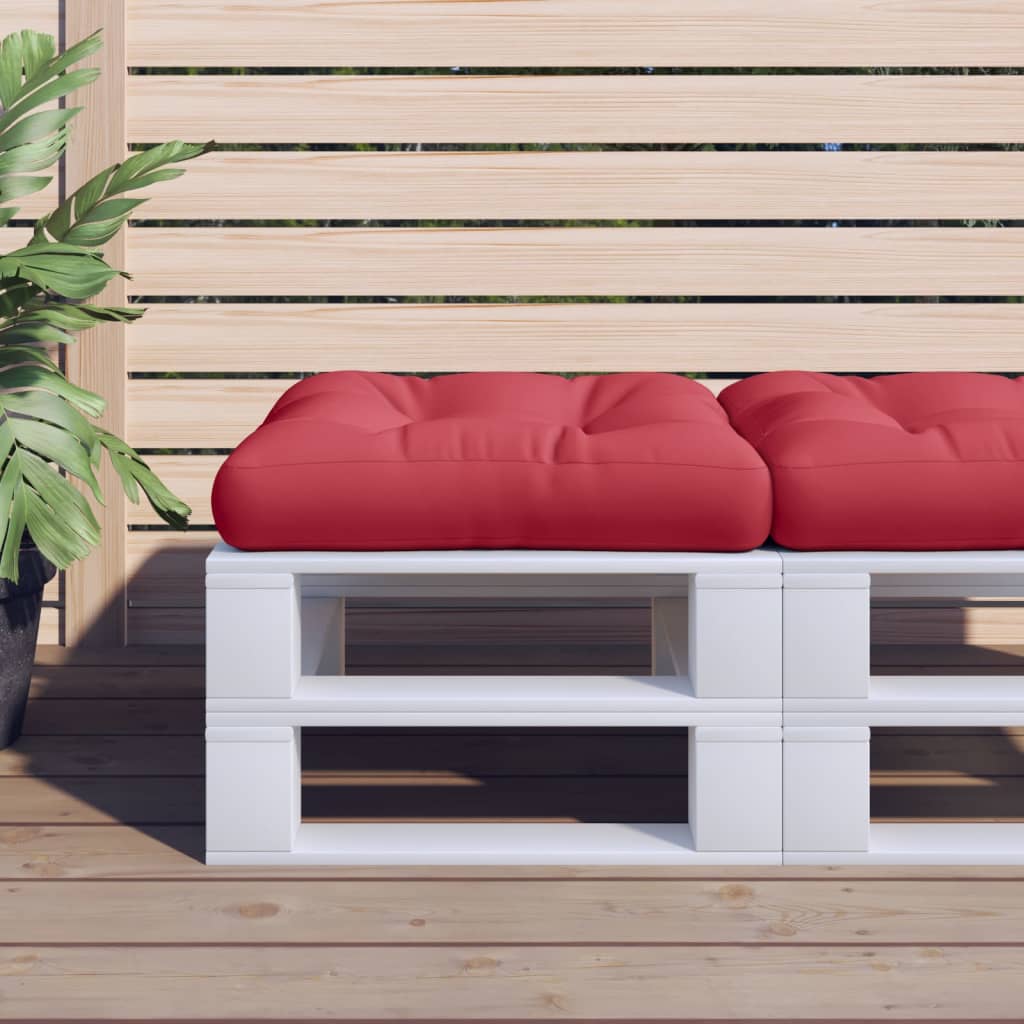 Vidaxl Pallet Pushion 50x50x12 cm Stof Vin Rød