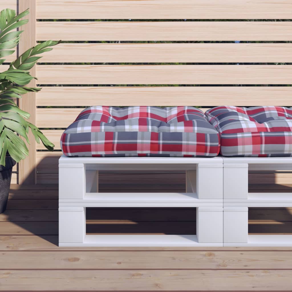 VIDAXX PALLET PUSHION 50x50x12 cm Stof Diamond Mønster Rød