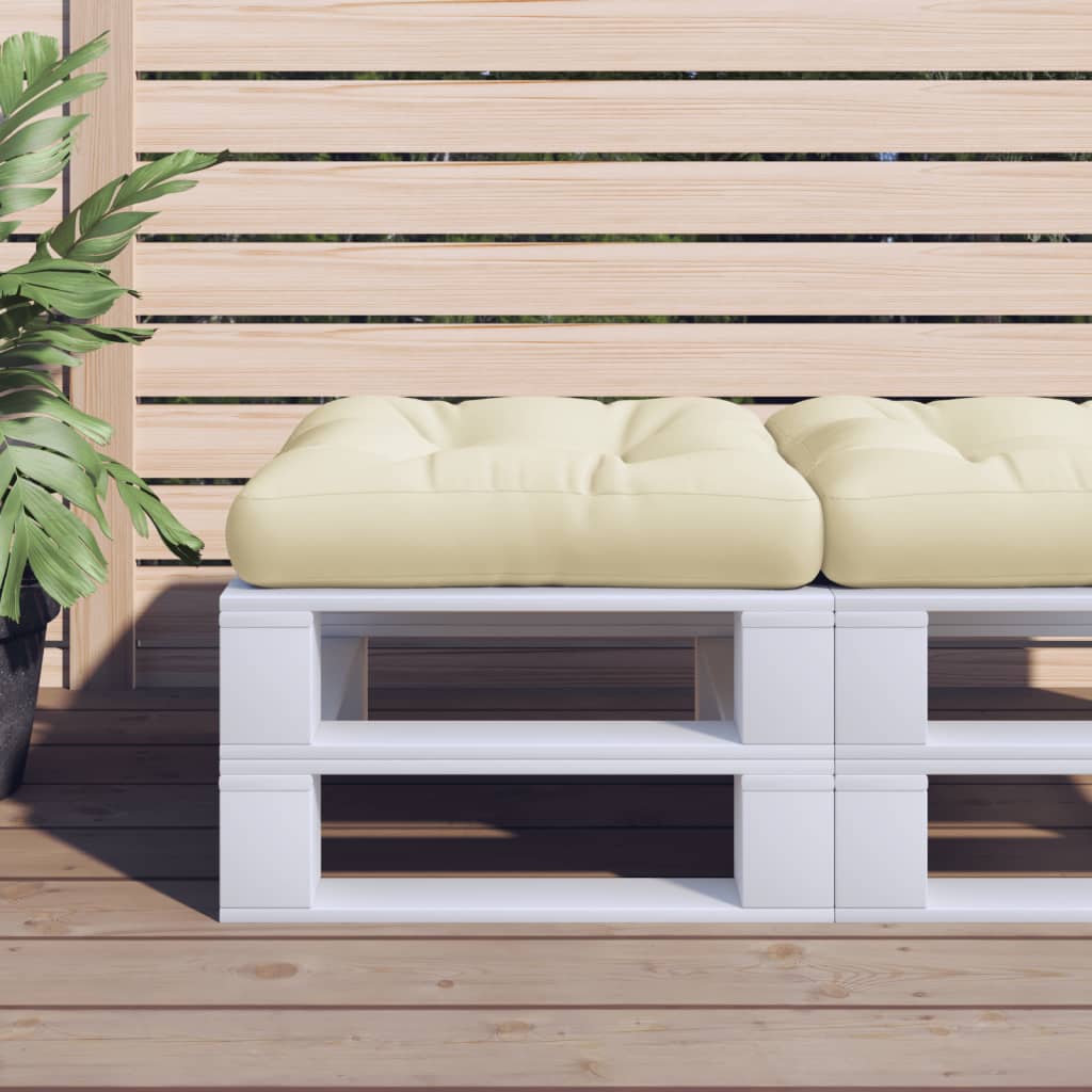 Vidaxl Pallet Pushion 60x60x12 cm stofcreme-farvet