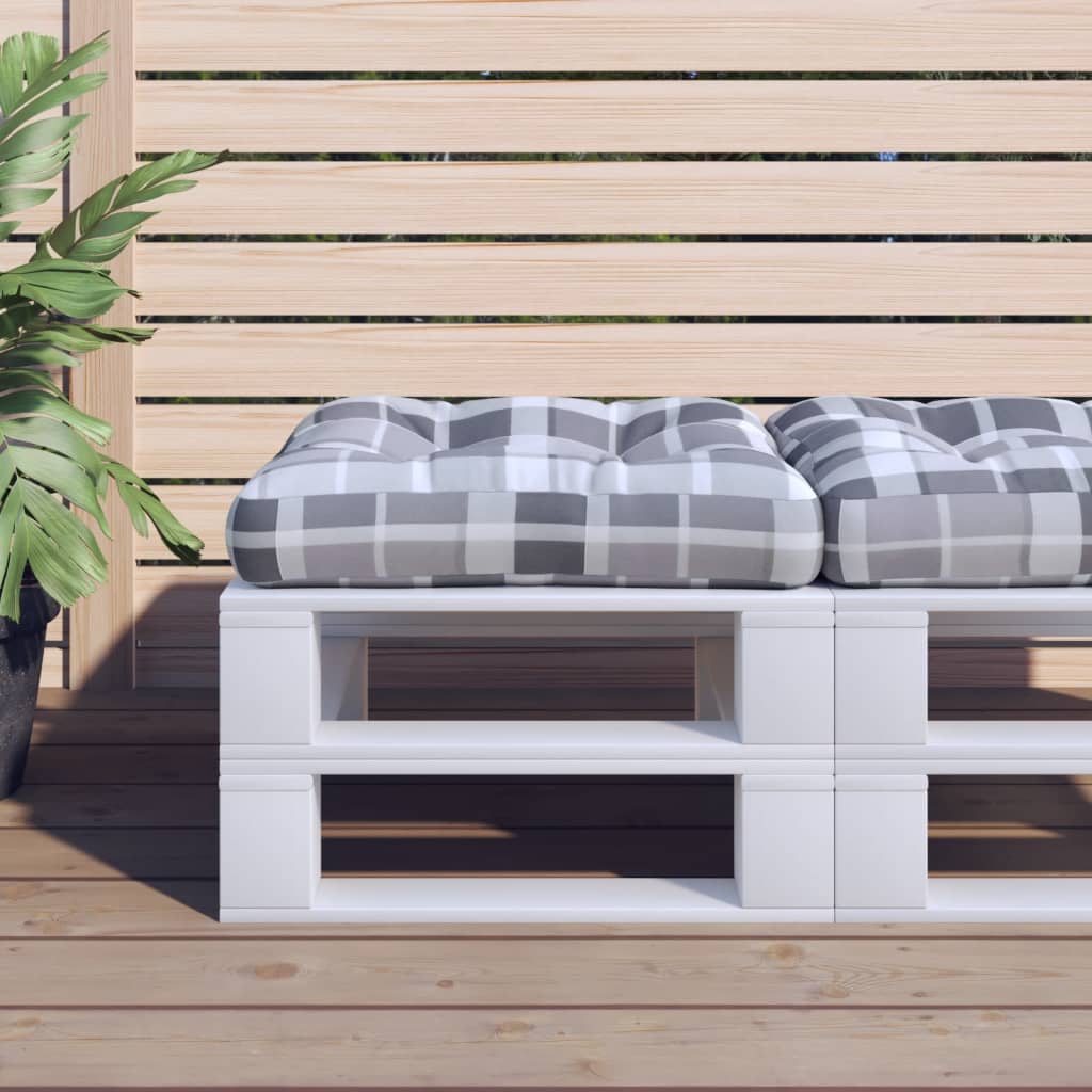 Vidaxl Pallet Pushion 60x60x12 cm Stof Diamond Mønster Grå