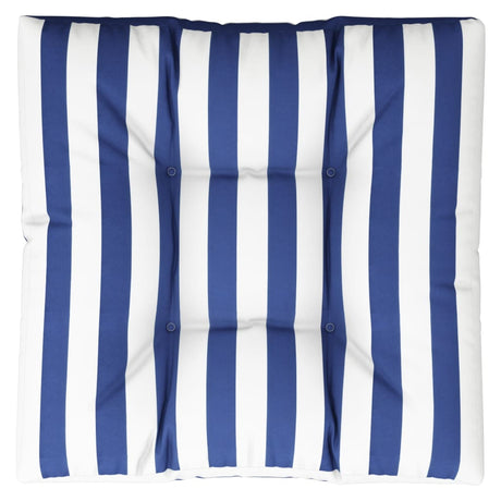 Vidaxl Palletpude stribet 70x70x12 cm stof blåt og hvidt