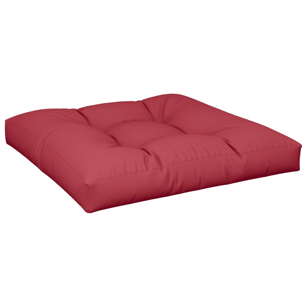 Vidaxl Pallet Pushion 80x80x12 cm Stof Vin rød