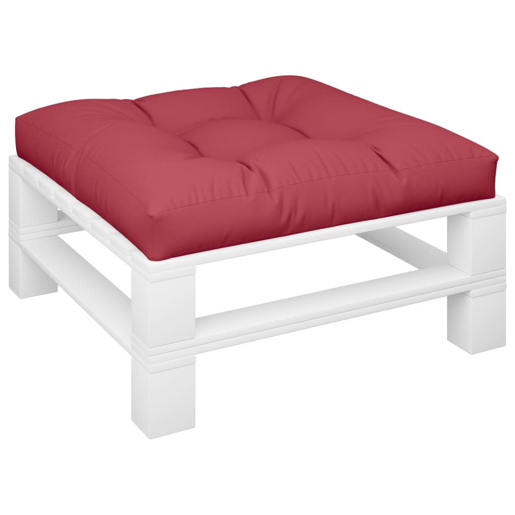 Vidaxl Pallet Pushion 80x80x12 cm Stof Vin rød