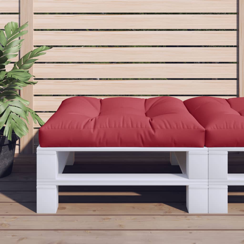 Vidaxl Pallet Pushion 80x80x12 cm Stof Vin rød