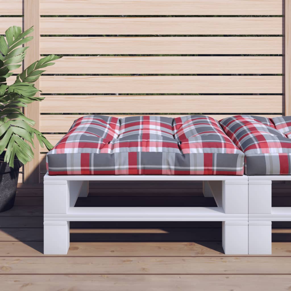VIDAXX PALLET PUSHION 80x80x12 cm stof diamant mønster rød