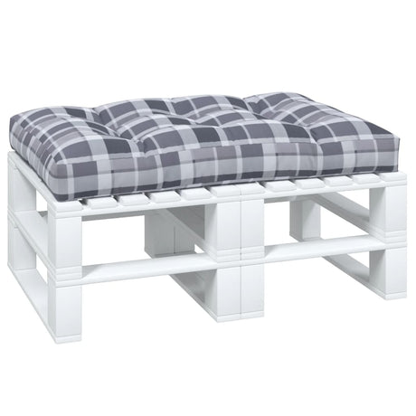 Vidaxl palletkussen 120x80x12 cm stof ruitpatroon grijs