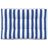 Vidaxl Palletpude stribet 120x80x12 cm stof blåt og hvidt