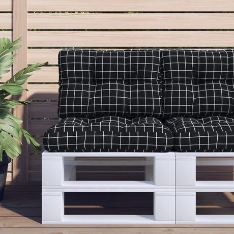 Vidaxl Palle Pushion Diamond Mønster 60x40x12 cm Stof sort sort