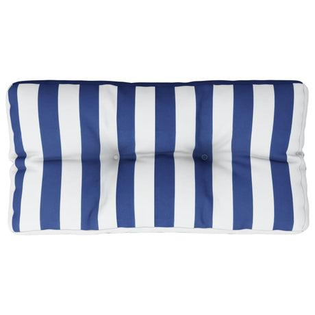 Vidaxl palletkussen gestreept 80x40x12 cm stof blauw en wit