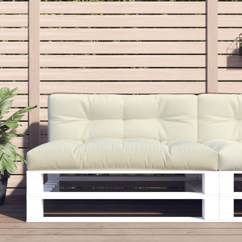 Vidaxl Pallet Pushion 120x40x12 cm stofcreme-farvet