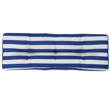 Vidaxl Pallet Pushion 120x40x12 cm Stofstribet blå og hvid
