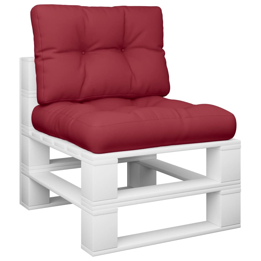 Vidaxl Pallet puder 2 stk. Stof Vin rød
