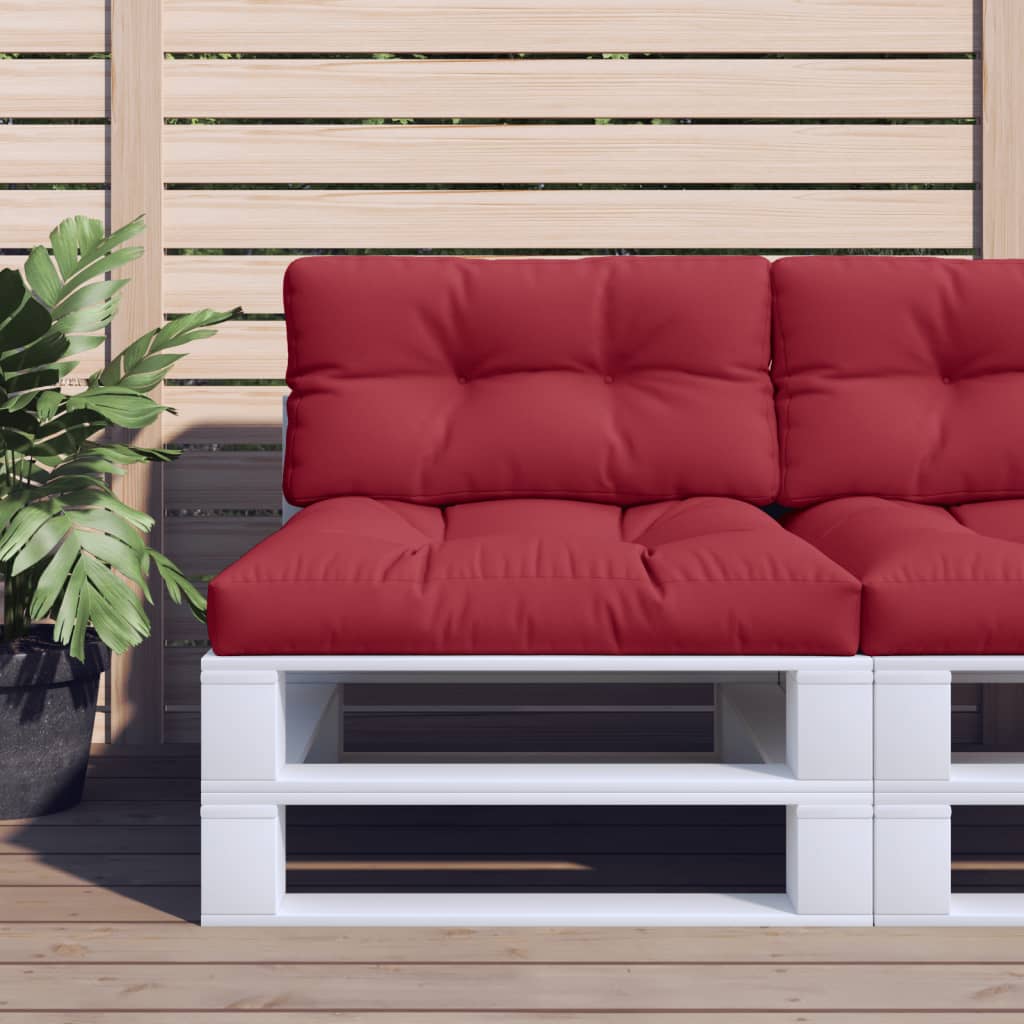 Vidaxl Pallet puder 2 stk. Stof Vin rød