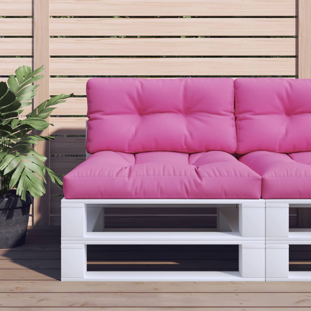 Vidaxl Pallet puder 2 stk stof lyserød