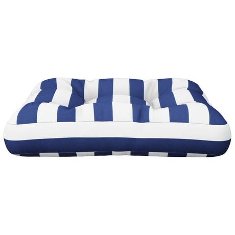 Vidaxl palletkussen gestreept 58x58x10 cm oxford stof blauw en wit