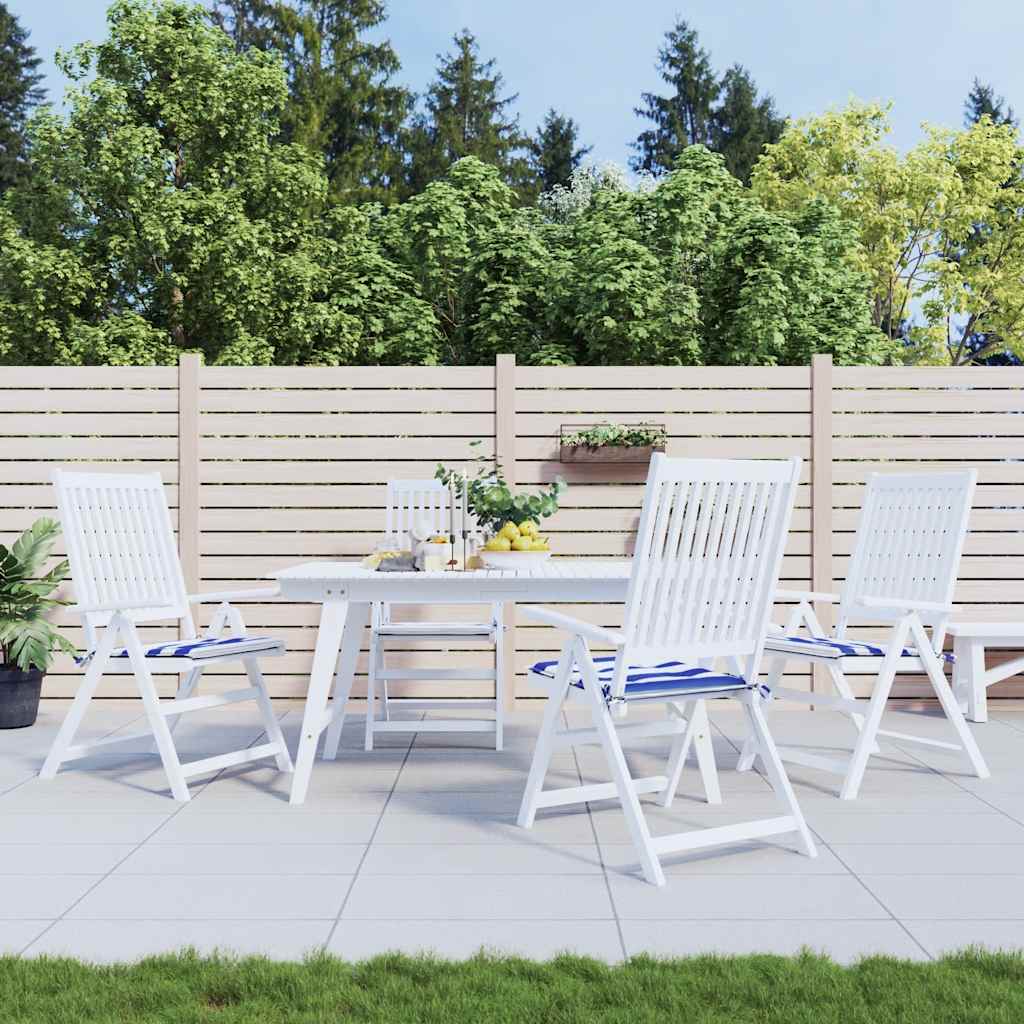Vidaxl Garden Stol Puder 4 Stribet 40x40x4 cm stof Hvid og blå