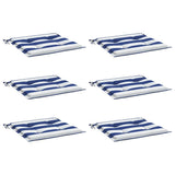 Vidaxl Garden Stol Puder 6 PCS Stribet 40x40x4 cm stof Hvid og blå