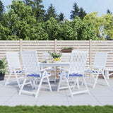 Vidaxl Garden Stol Puder 6 PCS Stribet 40x40x4 cm stof Hvid og blå