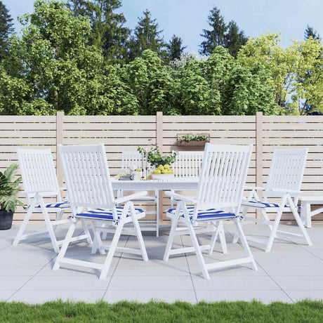 Vidaxl Garden Stol Puder 6 PCS Stribet 40x40x4 cm stof Hvid og blå