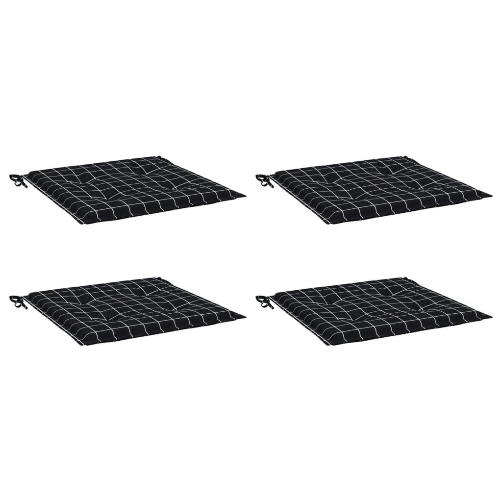 Vidaxl Garden Stol Puder 4 PCS Diamond Mønster 40x40x3 cm Stof sort sort