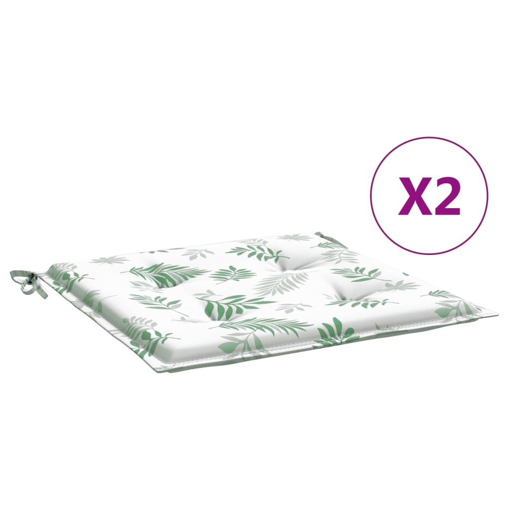 Vidaxl stolhynder 2 stk. Bladmønster 40x40x3 cm stof