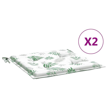 Vidaxl stolhynder 2 stk. Bladmønster 40x40x3 cm stof
