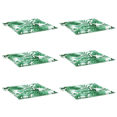 Vidaxl stoelkussens 6 st bladpatroon 50x50x4 cm stof