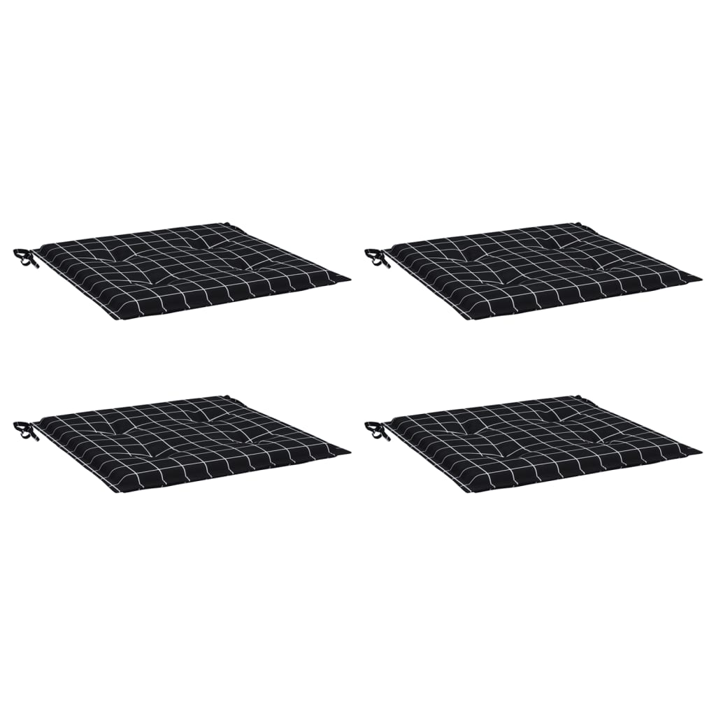 Vidaxl Garden Stol Puder 4 PCS Diamond Mønster 50x50x3 cm Stof sort sort