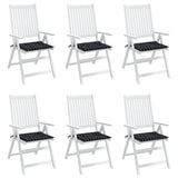 Vidaxl Garden Stol Puder 6 PCS Diamond Mønster 50x50x3 cm Stof sort sort