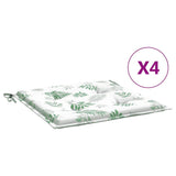 Vidaxl Garden Stol Puder 4 PCS Bladmønster 50x50x3 cm stof