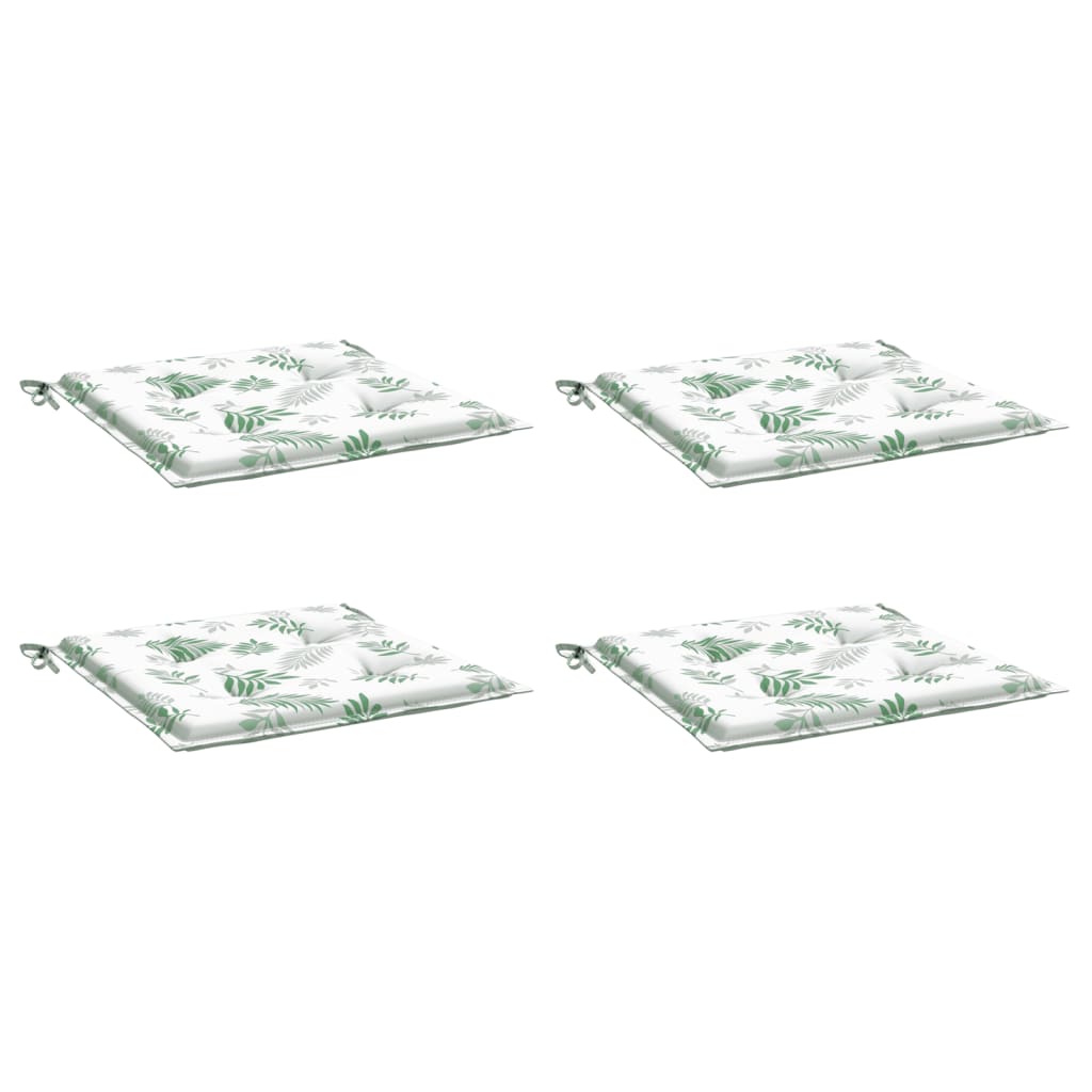 Vidaxl Garden Stol Puder 4 PCS Bladmønster 50x50x3 cm stof