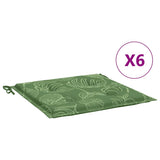 Vidaxl stolhynder 6 stk. Bladmønster 50x50x4 cm stof