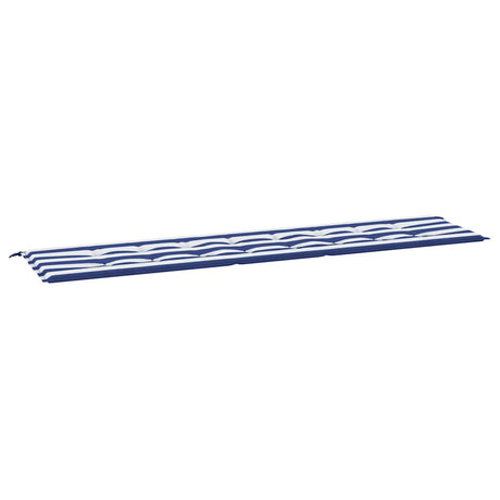 Vidaxl Garden Bench Pushion Stribet 200x50x4 cm Stof hvid og blå