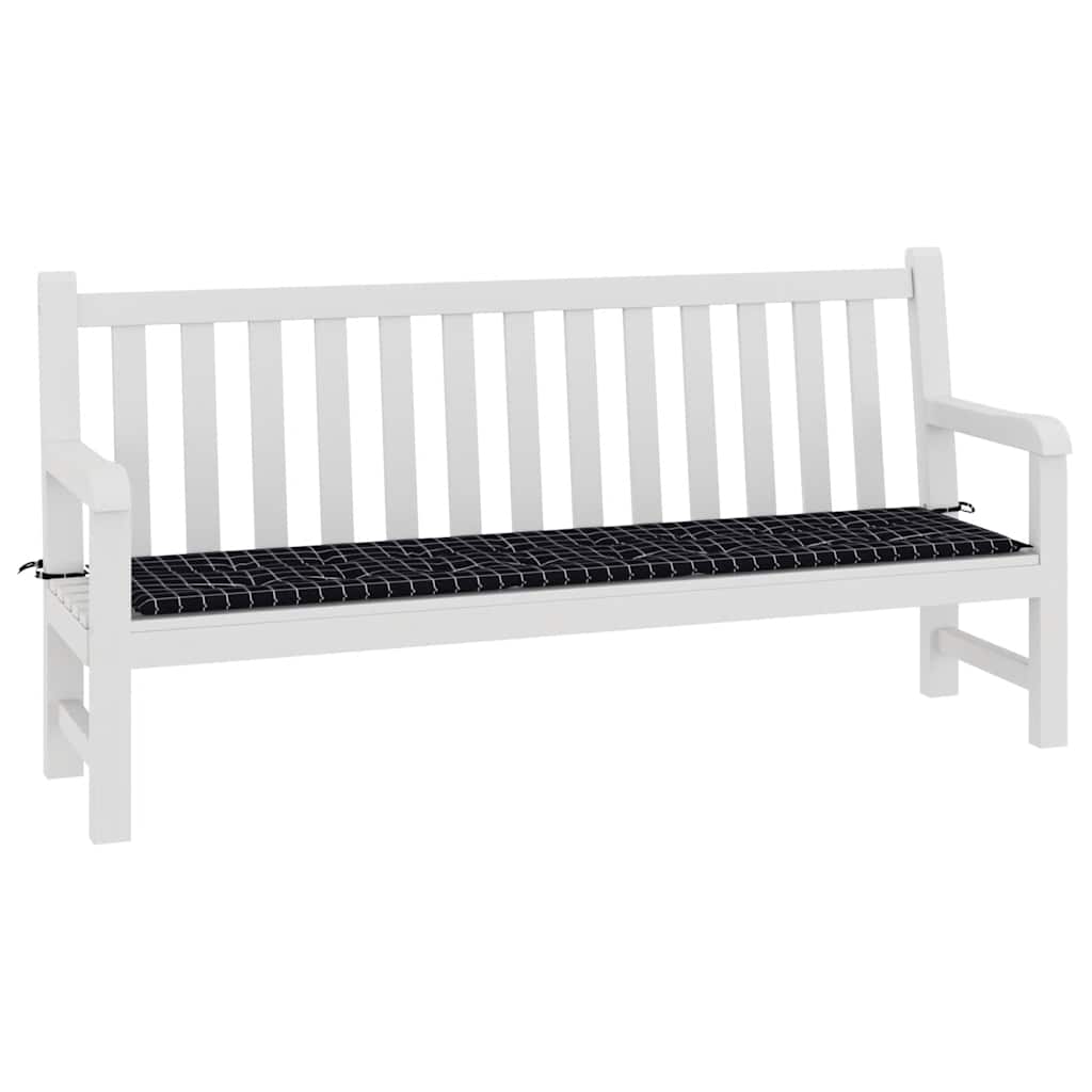 Vidaxl Garden Bench Pushion Diamond Mønster 200x50x4 cm Stof sort sort