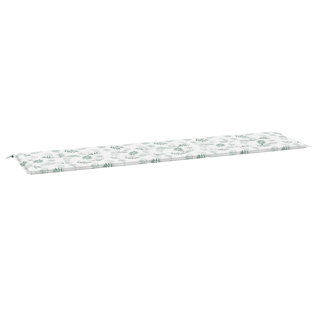 Vidaxl Garden Bench Pude Leaf Pattern 200x50x4 cm stof