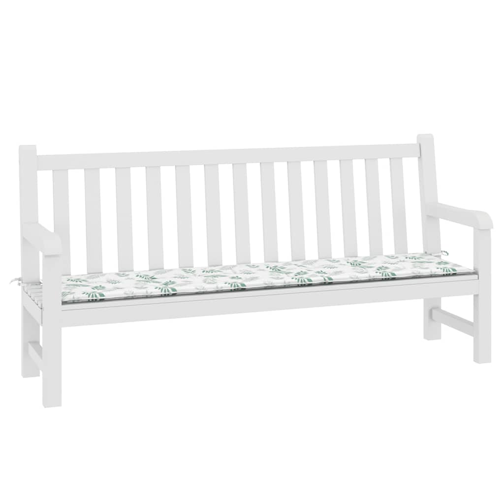 Vidaxl Garden Bench Pude Leaf Pattern 200x50x4 cm stof