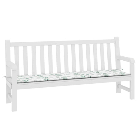 Vidaxl Garden Bench Pude Leaf Pattern 200x50x4 cm stof