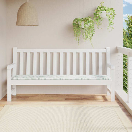 Vidaxl Garden Bench Pude Leaf Pattern 200x50x4 cm stof