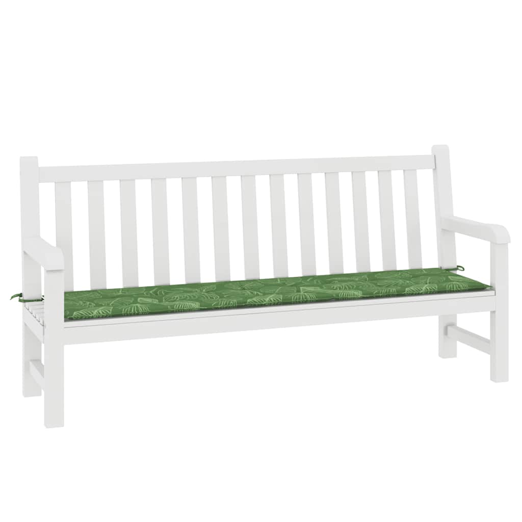 Vidaxl Garden Bench Pude Leaf Pattern 200x50x4 cm stof