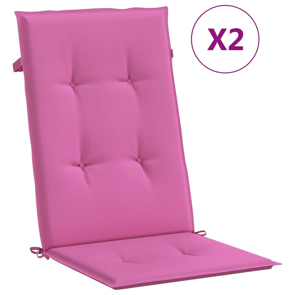 Vidaxx Garden stolpuder Høj ryglæn 2 stk 120x50x3 cm stofrosa