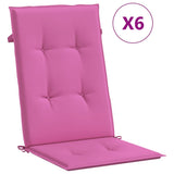 Vidaxl stolpuder 6 pcs højt ryg stofrosa