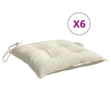 Vidaxx stolhynder 6 pcs 40x40x7 cm stofcreme hvid