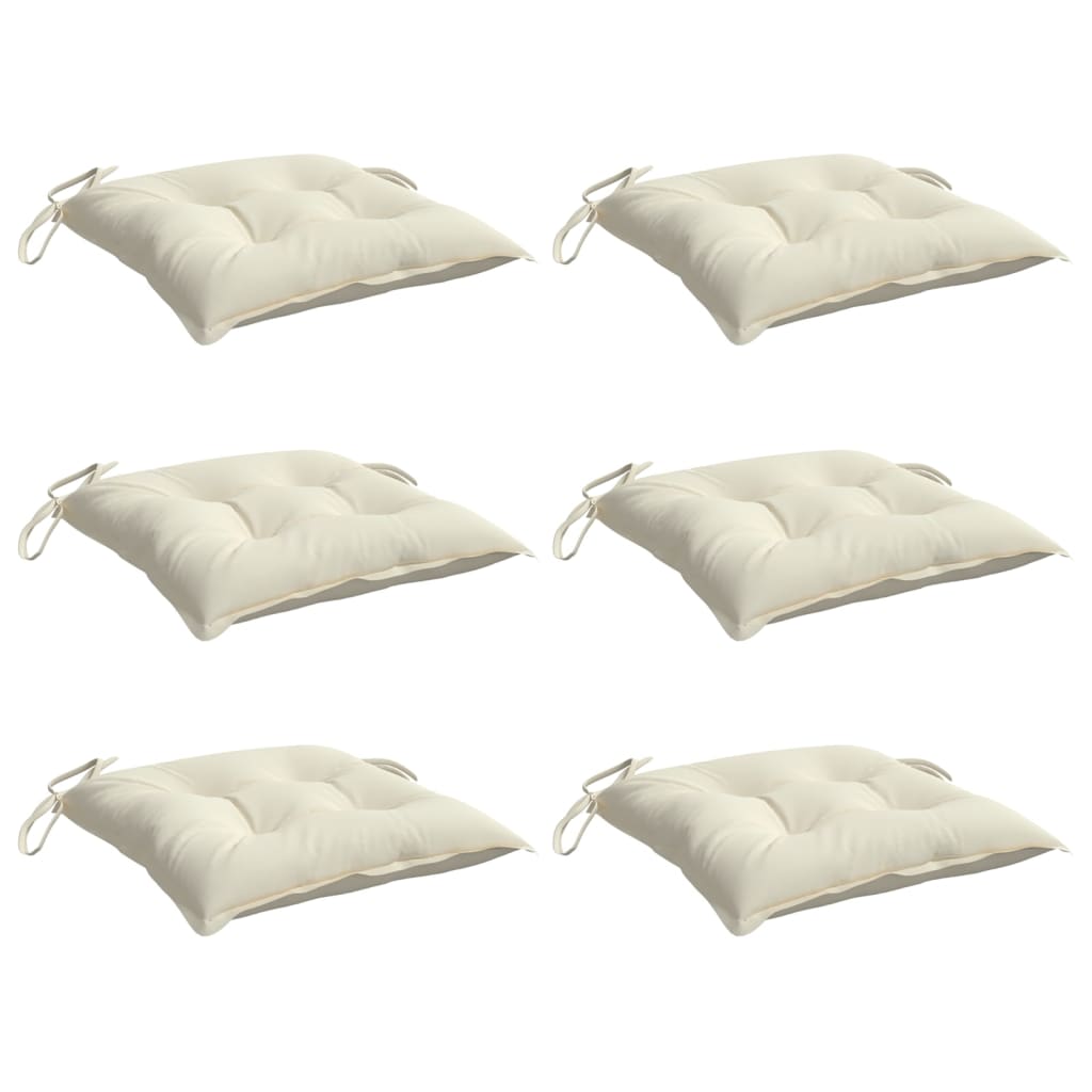 Vidaxx stolhynder 6 pcs 40x40x7 cm stofcreme hvid