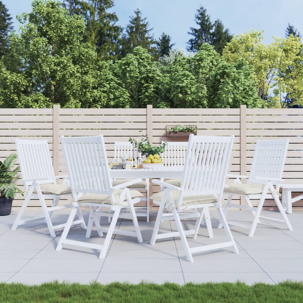 Vidaxx stolhynder 6 pcs 40x40x7 cm stofcreme hvid