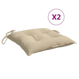 Vidaxl stolpuder 2 stk 40x40x7 cm oxford stof beige